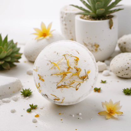 Himalayan Salt Bath Bomb - Energise with Lemon, Ginger, Orange & Avocado Oil - Coal Harbour