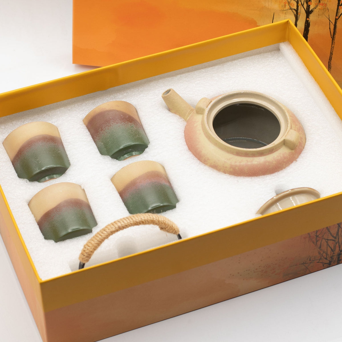 Japanese Kyusu Style Tea Set - For Green Tea - Four Cups - Coal Harbour