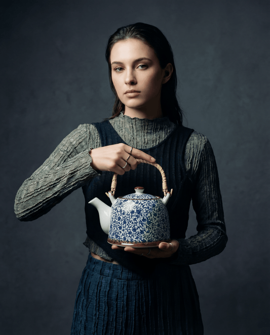 Large Herbal Teapot - Blue Pattern Design - Coal Harbour