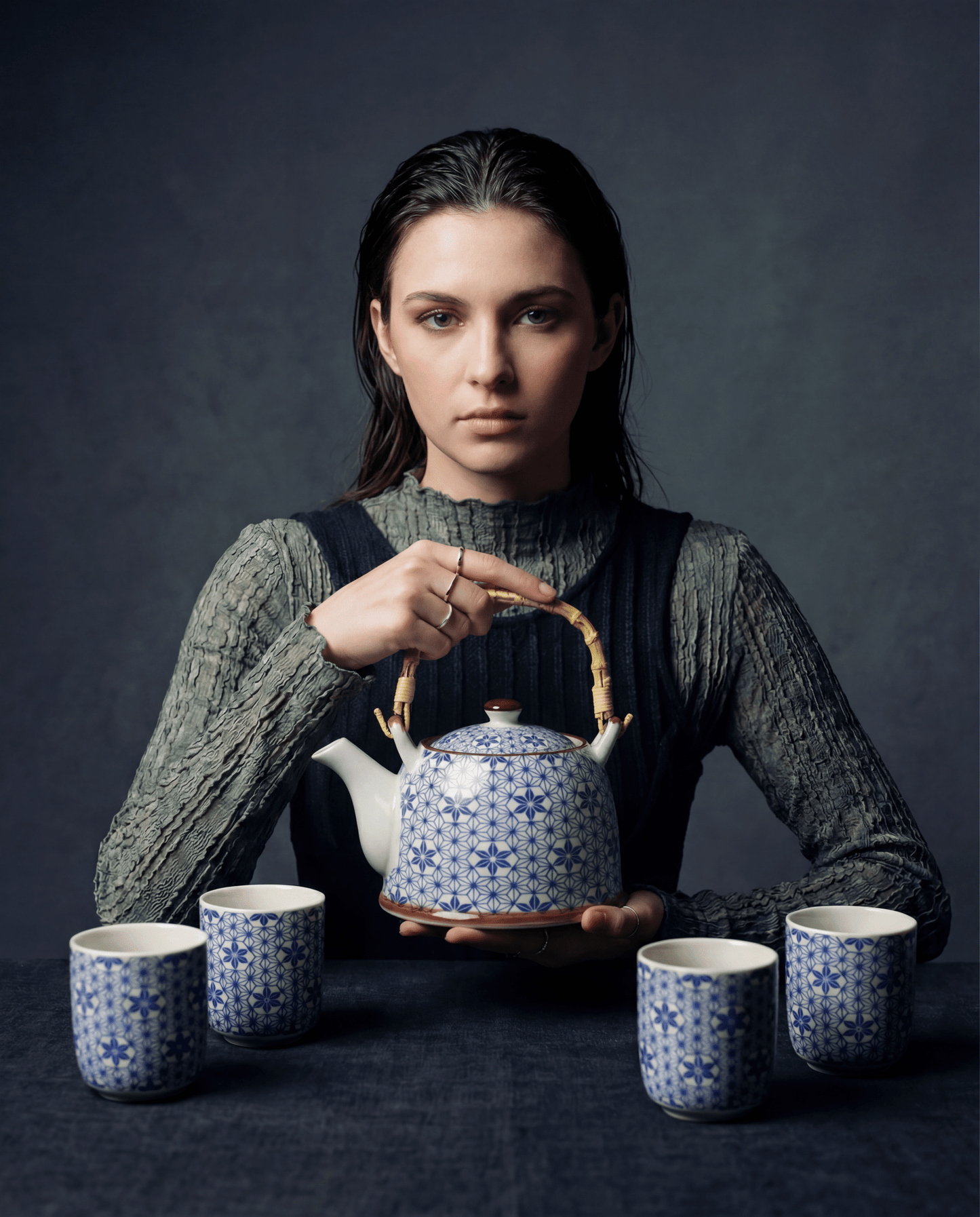 Large Herbal Teapot - Blue Star Design - Coal Harbour