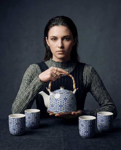 Large Herbal Teapot - Blue Star Design - Coal Harbour