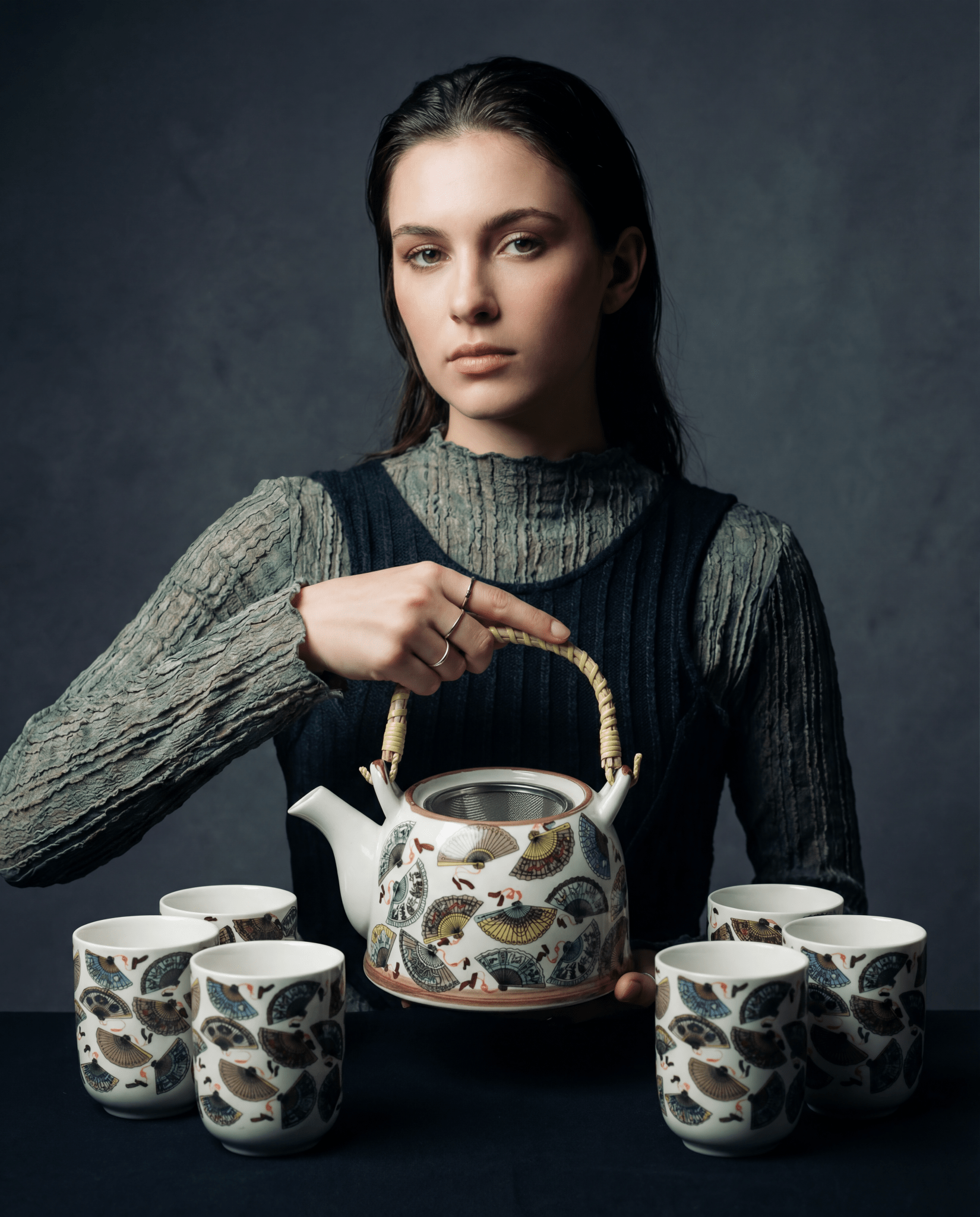 Large Herbal Teapot - Butterfly Design - Coal Harbour