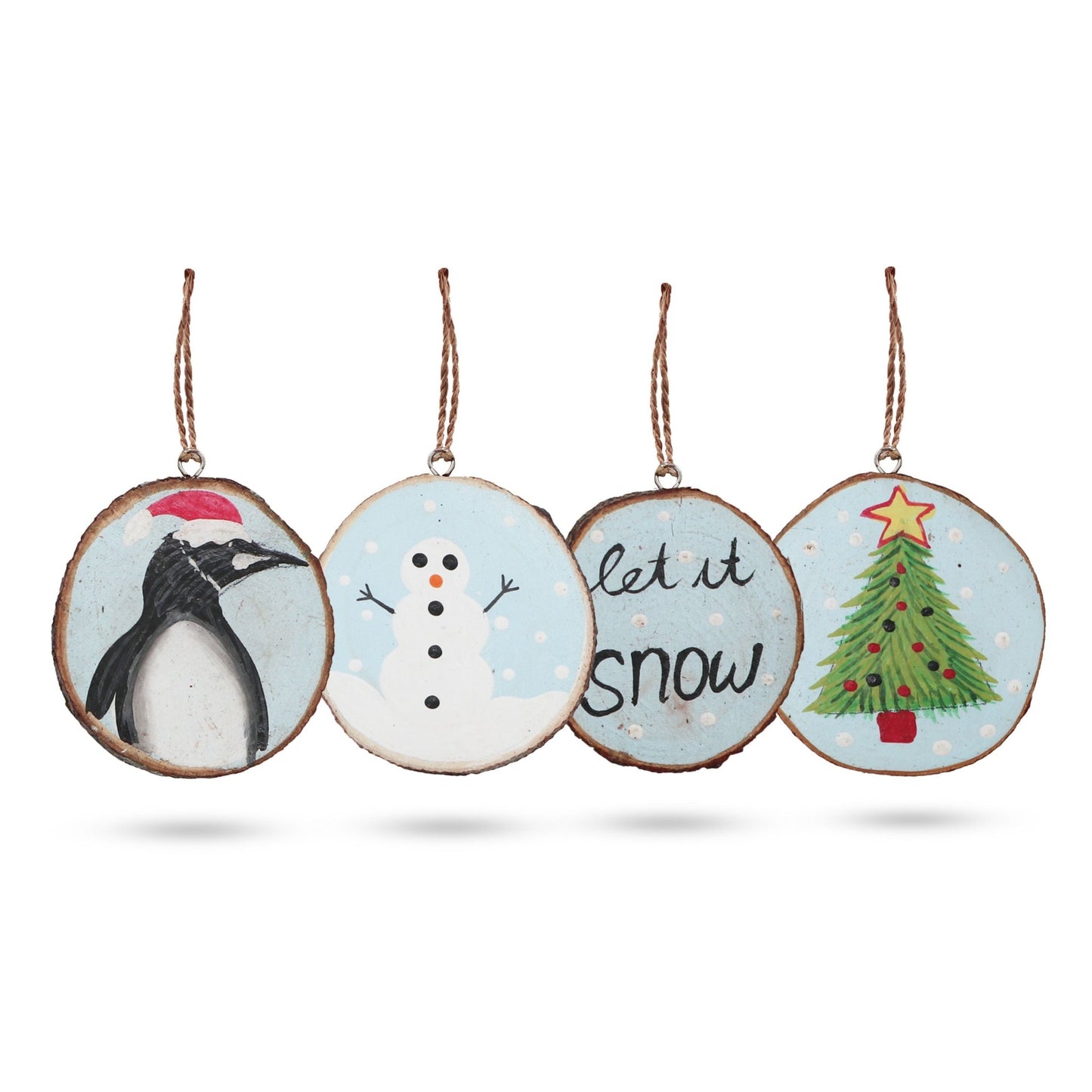Let it Snow - Hand Painted Log Xmas Decor (set of 4) - Coal Harbour