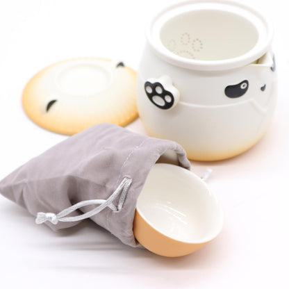 Panda Teapot Set & Three Cups - Orange - Coal Harbour