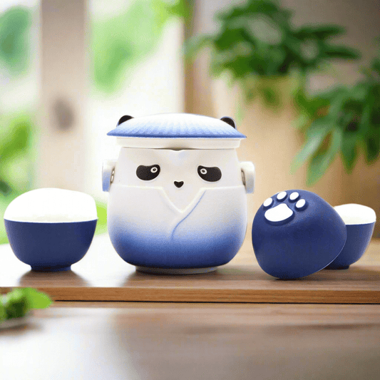 Panda Teapot Set & Three Cups - Sky Blue - Coal Harbour