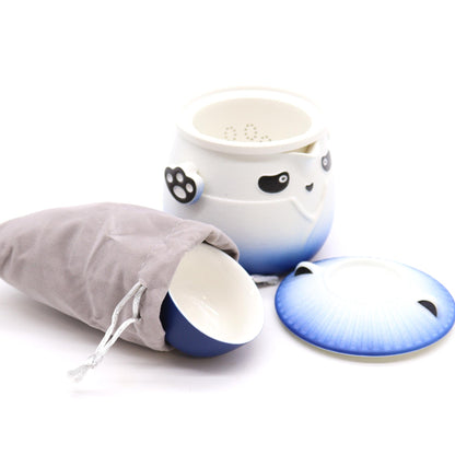 Panda Teapot Set & Three Cups - Sky Blue - Coal Harbour