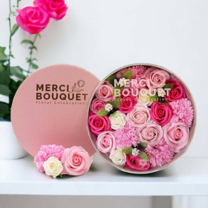 Pink Roses & Carnations Soap Flowers Gift Box - Coal Harbour