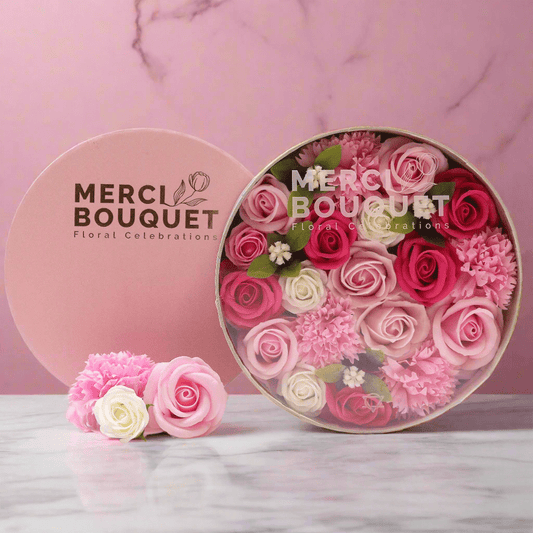 Pink Roses & Carnations Soap Flowers Gift Box - Coal Harbour