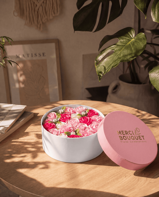 Pink Roses & Carnations Soap Flowers Gift Box - Coal Harbour