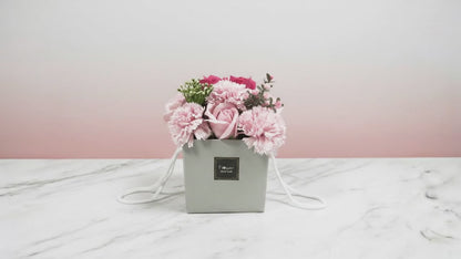 Soap Flower Bouquet of Pink Roses & Carnations