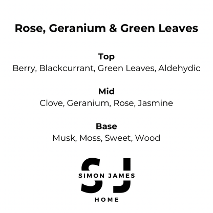 Rose, Geranium & Green Leaves Reed Diffuser - Coal Harbour