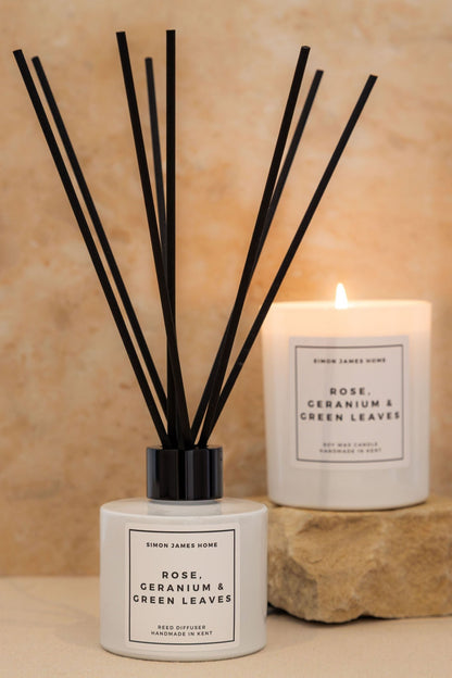 Rose, Geranium & Green Leaves Reed Diffuser - Coal Harbour