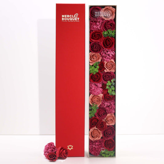 Extra Long Vintage Roses Soap Flowers Gift Box