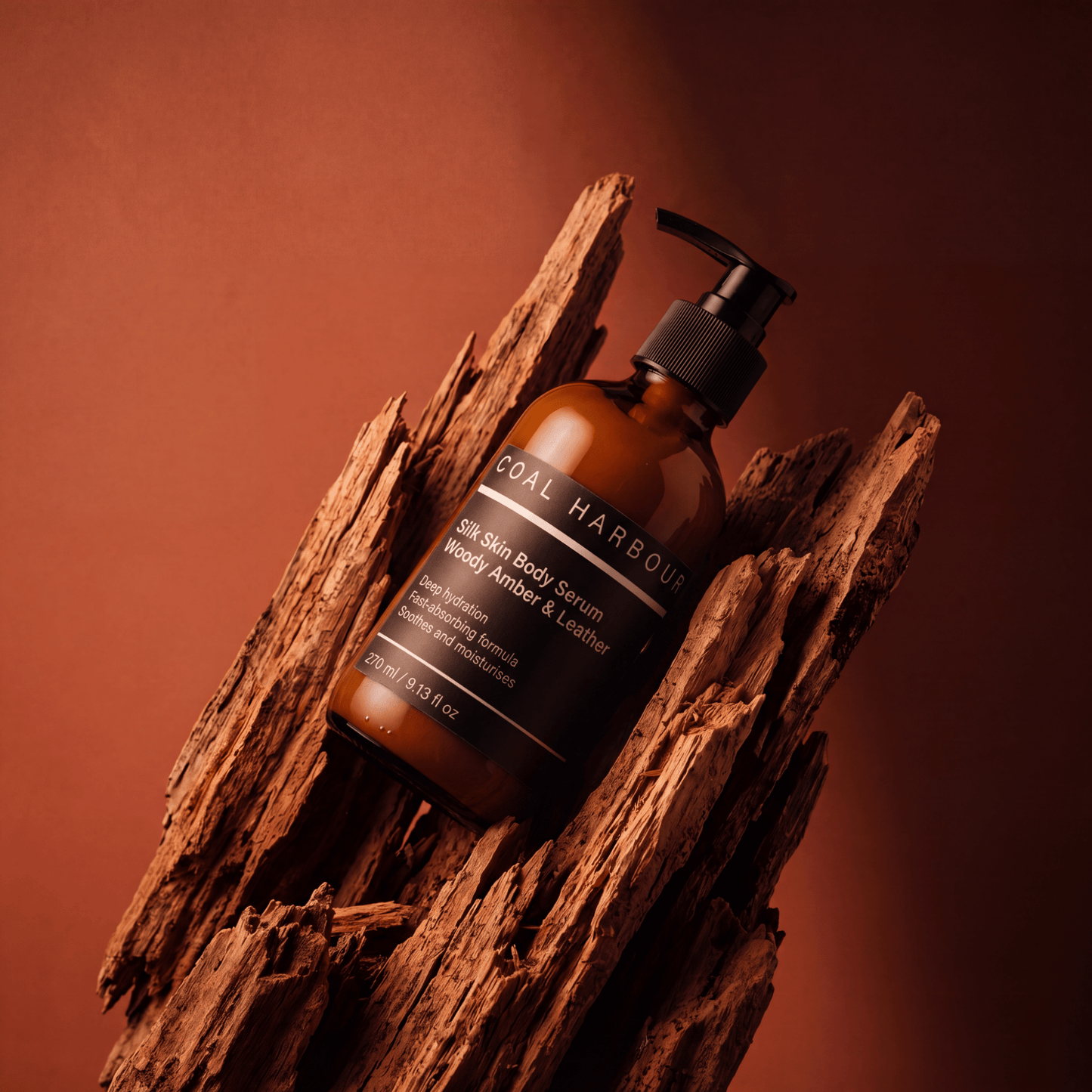 Silk Skin Body Serum - Woody Amber & Leather 270ml - Coal Harbour