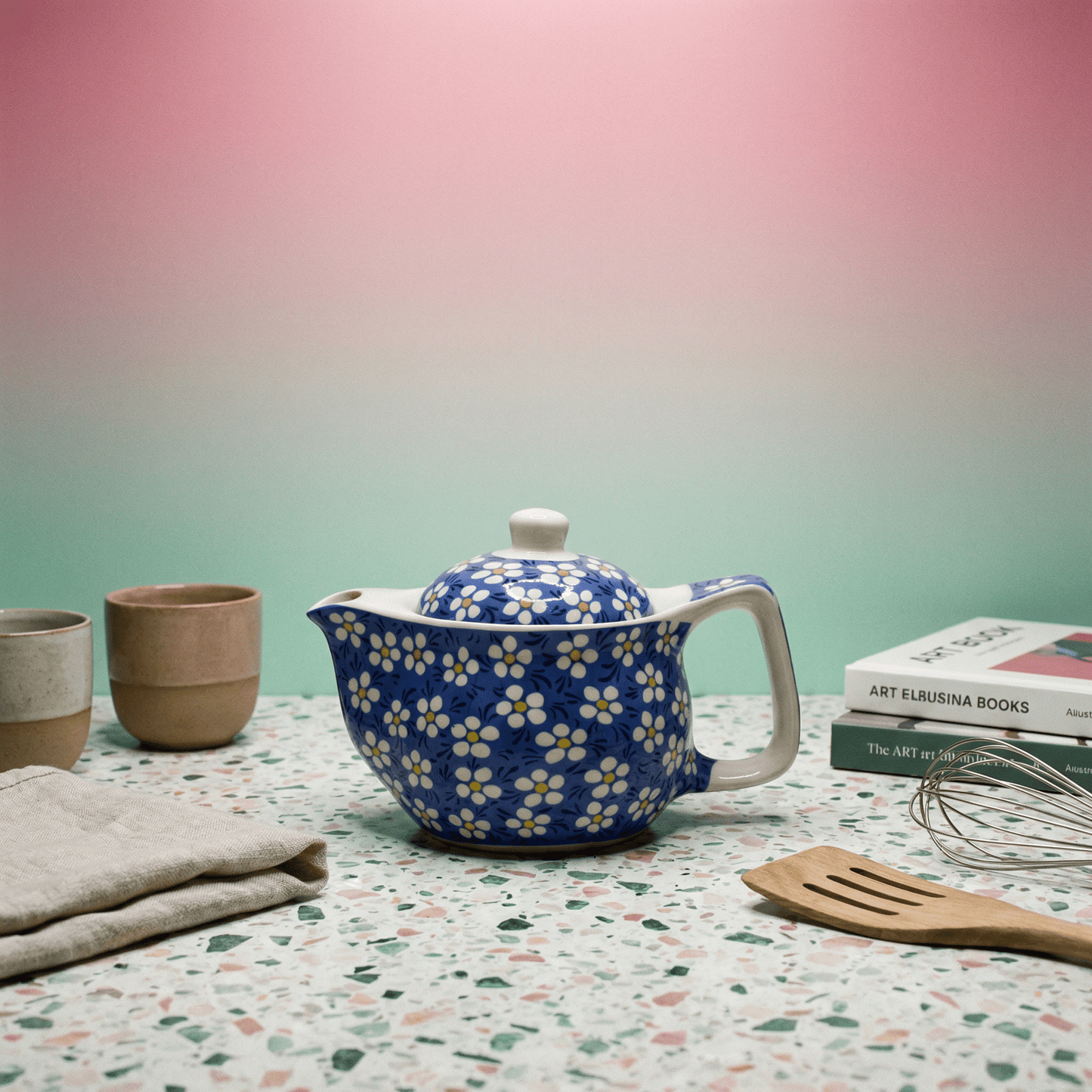 Small Herbal Teapot - Blue Daisy - Coal Harbour