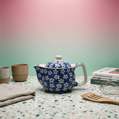 Small Herbal Teapot - Blue Daisy - Coal Harbour