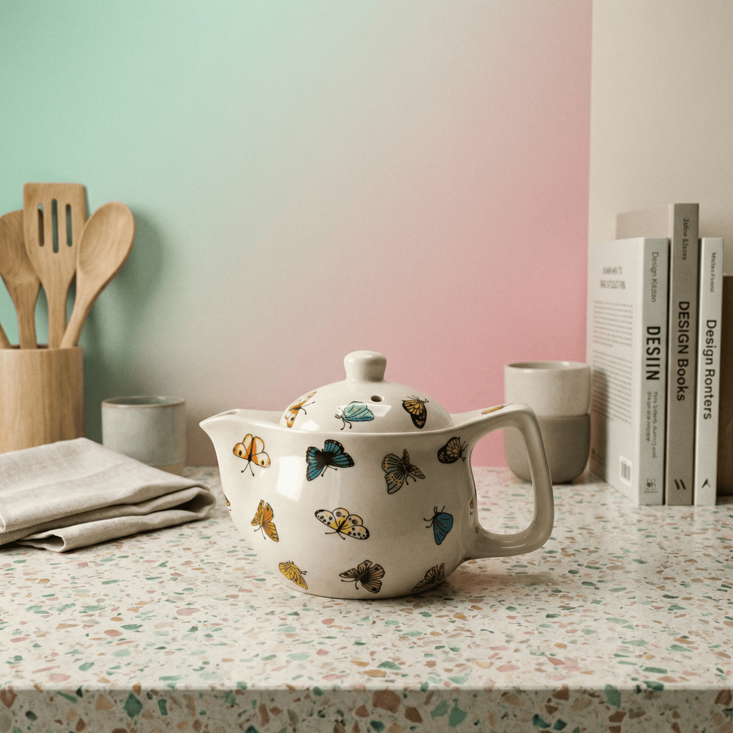 Small Herbal Teapot - Butterflies - Coal Harbour