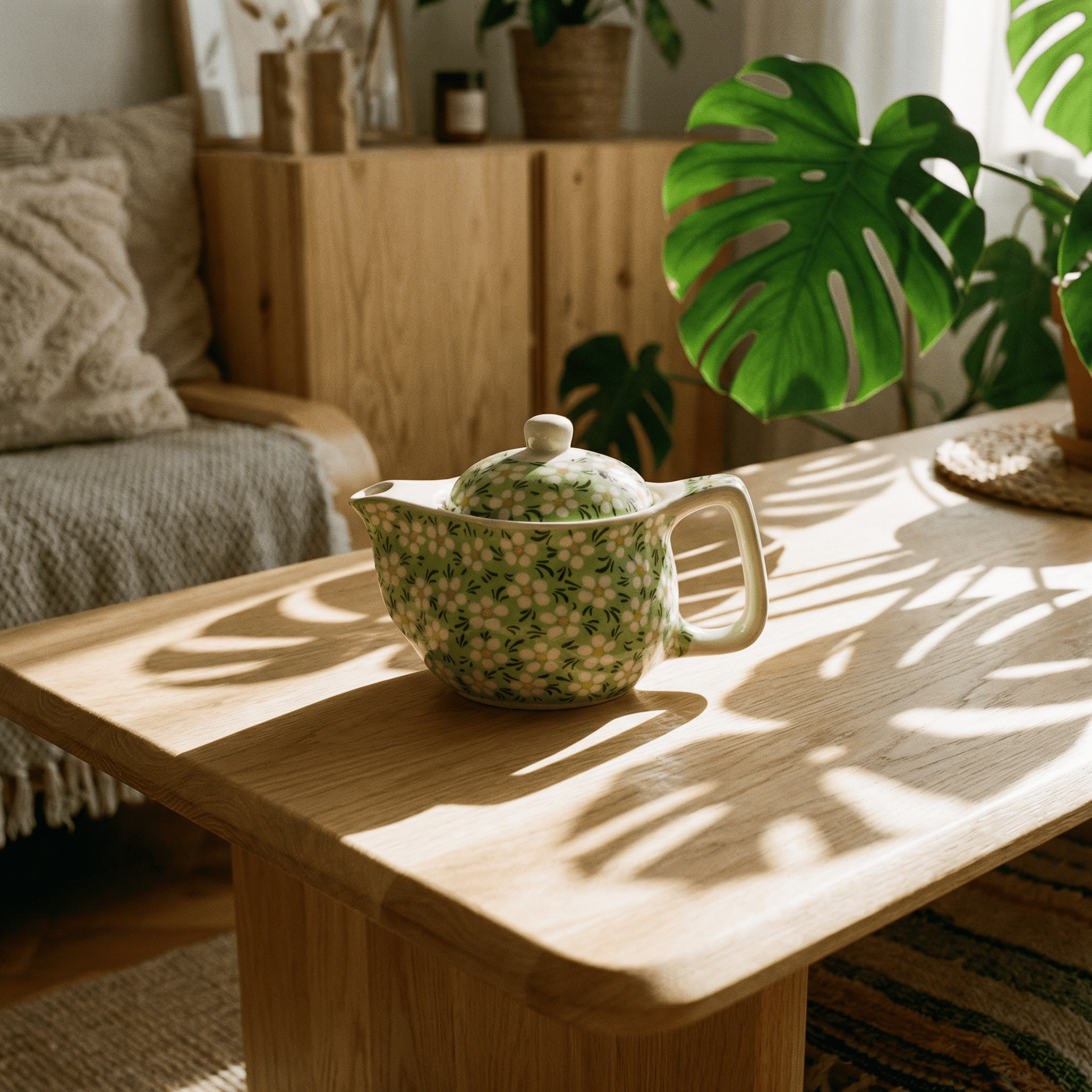 Small Herbal Teapot - Green Daisy - Coal Harbour