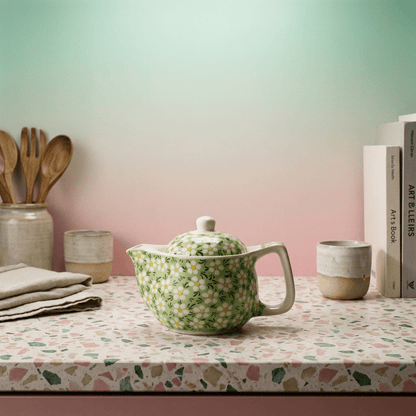Small Herbal Teapot - Green Daisy - Coal Harbour