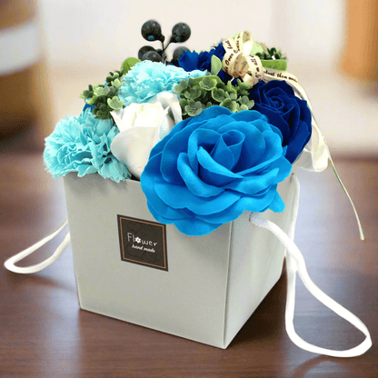 Soap Flower Bouquet - Blue Wedding - Coal Harbour