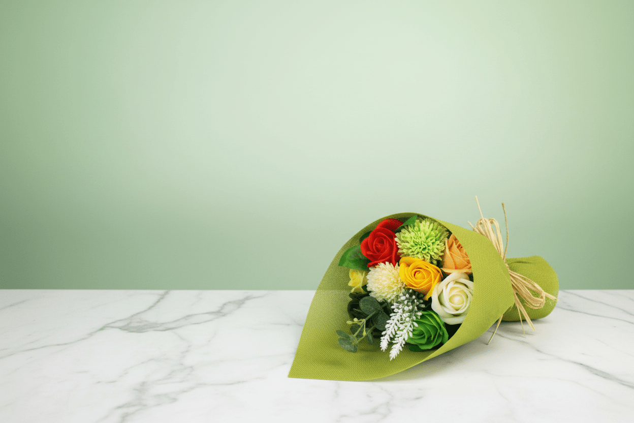 Soap Flower Bouquet in Green - Coal Harbour