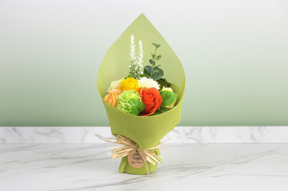 Soap Flower Bouquet in Green