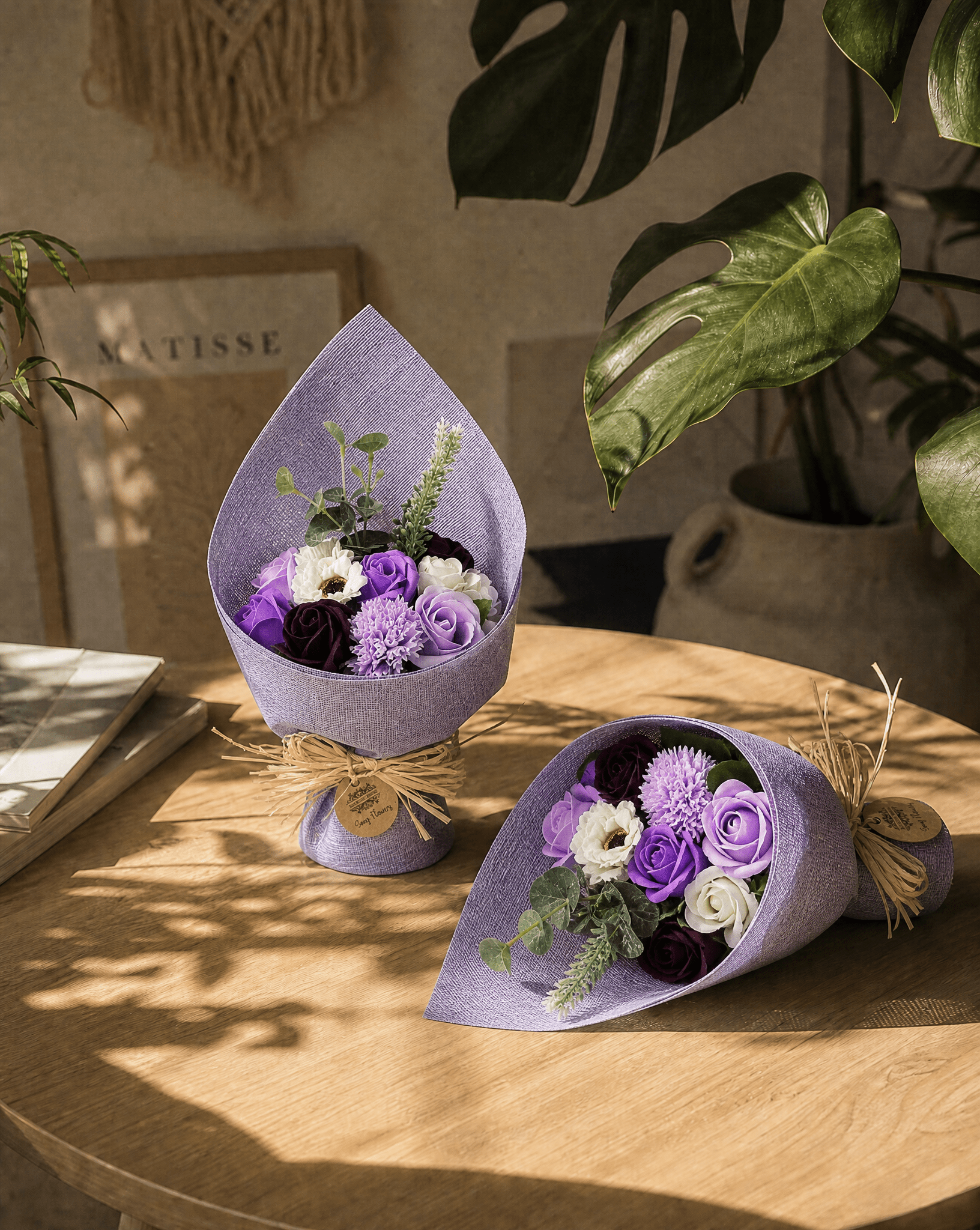Soap Flower Bouquet in Purple - Coal Harbour