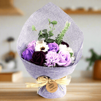 Soap Flower Bouquet in Purple - Coal Harbour