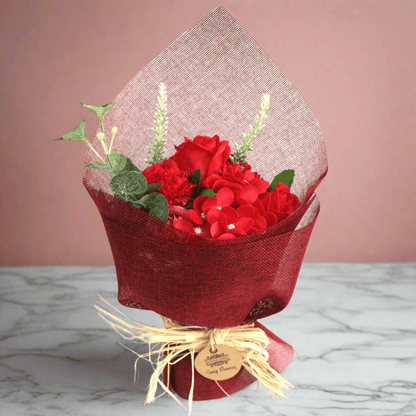 Soap Flower Bouquet in Red - Coal Harbour