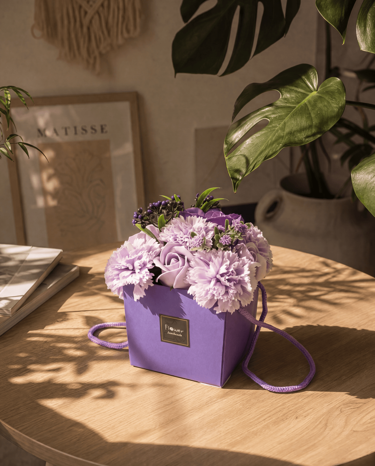 Soap Flower Bouquet of Lavender Roses & Carnations - Coal Harbour