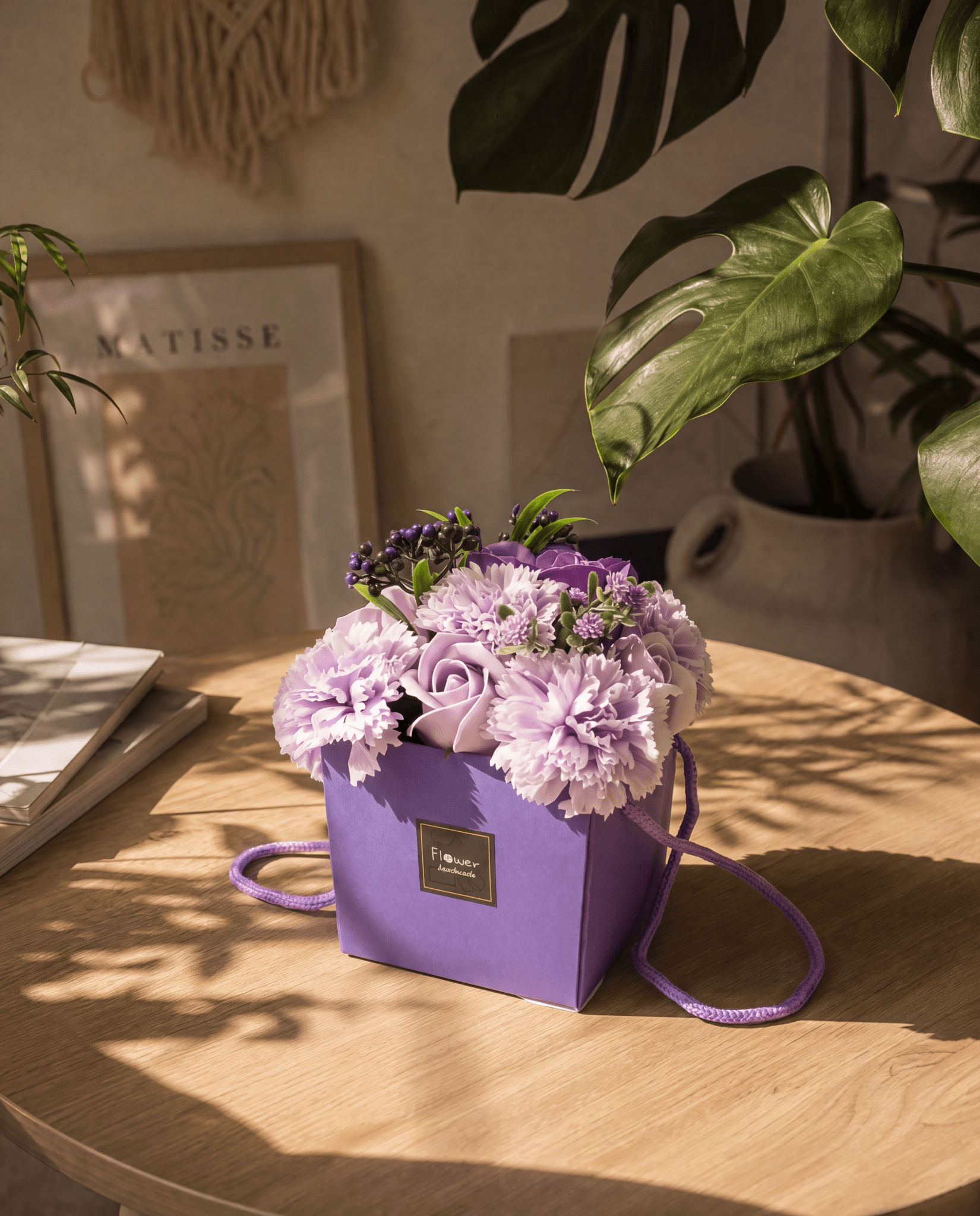 Soap Flower Bouquet of Lavender Roses & Carnations - Coal Harbour