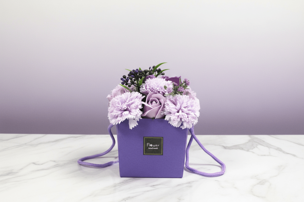 Soap Flower Bouquet of Lavender Roses & Carnations - Coal Harbour