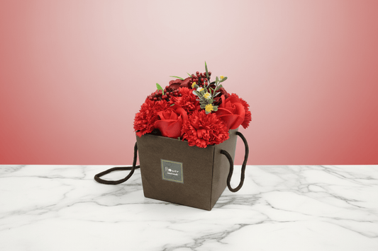 Soap Flower Bouquet of Red Roses & Carnations - Coal Harbour
