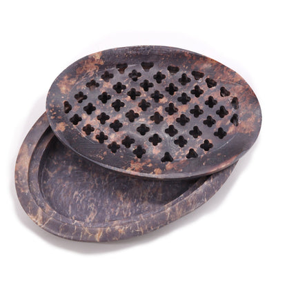 Soapstone Soap Dish & Drainer - Classic Oval - Coal Harbour