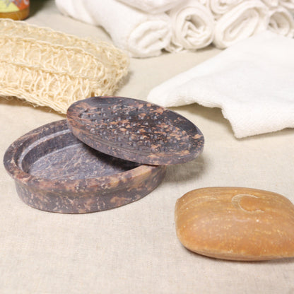 Soapstone Soap Dish & Drainer - Classic Oval - Coal Harbour