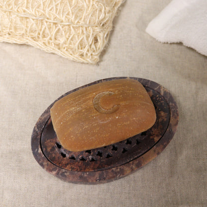 Soapstone Soap Dish & Drainer - Classic Oval - Coal Harbour