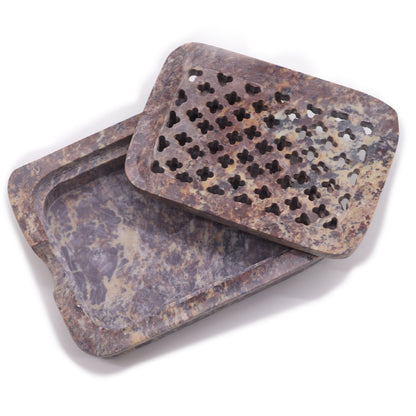 Soapstone Soap Dish & Drainer - Classic Square - Coal Harbour