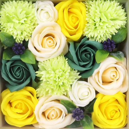 Spring Roses & Carnation Soap Flowers Square Gift Box - Coal Harbour