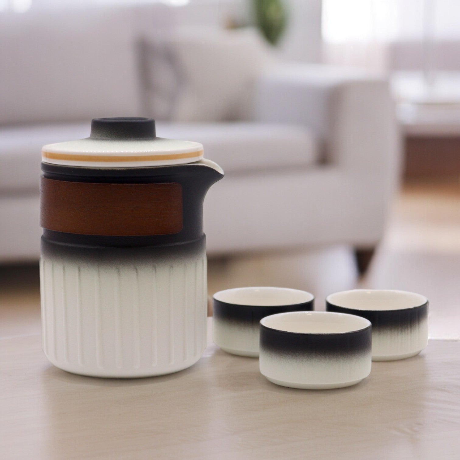 Travel Ceramic Teapot Set - Three Friends - Travel Pack - Coal Harbour