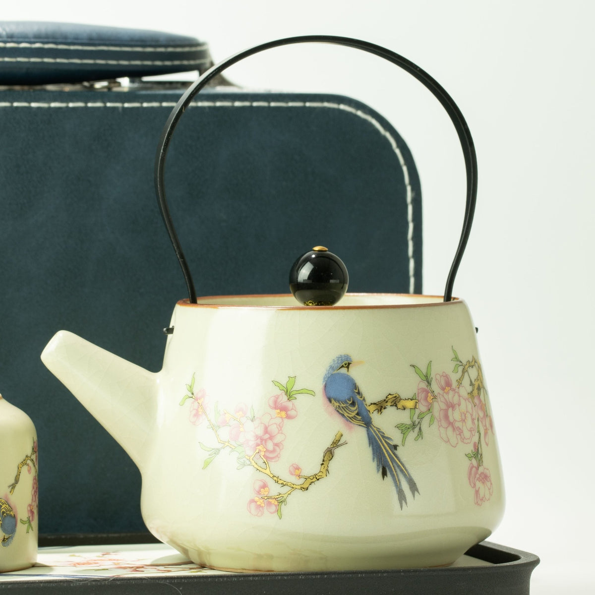 Travel Teapot Set & Two Cups - Blue Bird Qing Dynasty - Coal Harbour