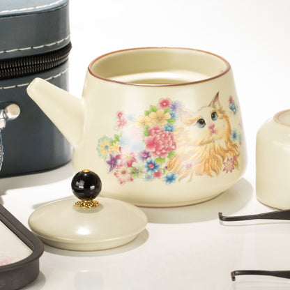 Travel Teapot Set & Two Cups - Cat Lover - Coal Harbour
