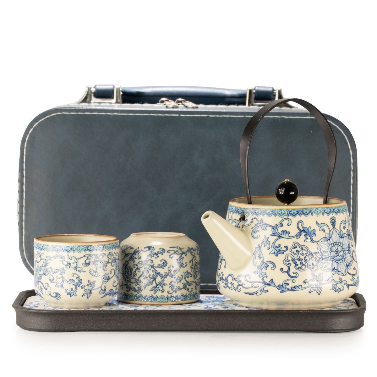 Travel Teapot Set & Two Cups - China Ru Blue - Coal Harbour