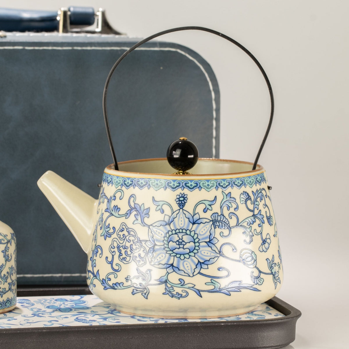 Travel Teapot Set & Two Cups - China Ru Blue - Coal Harbour