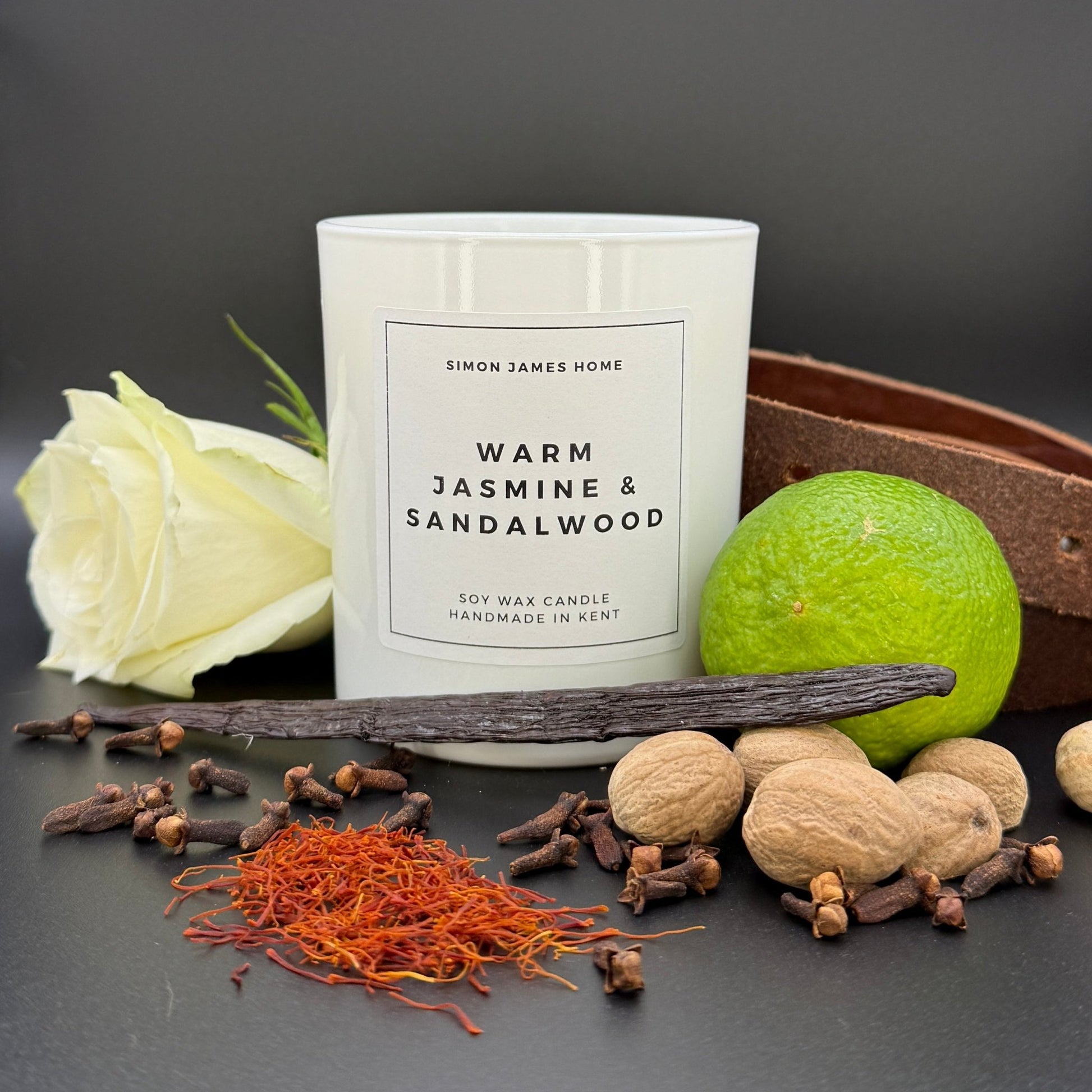 Warm Jasmine & Sandalwood Handmade Soy Wax Candle - Coal Harbour