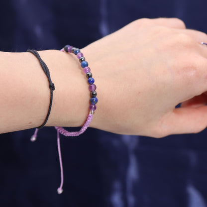Zodiac Crystal Candle with Gemstone Bracelet - Aquarius - Coal Harbour