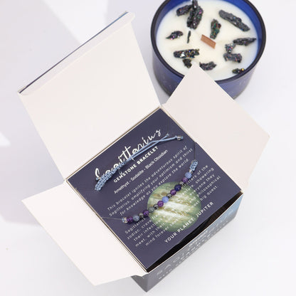 Zodiac Crystal Candle with Gemstone Bracelet - Sagittarius - Coal Harbour